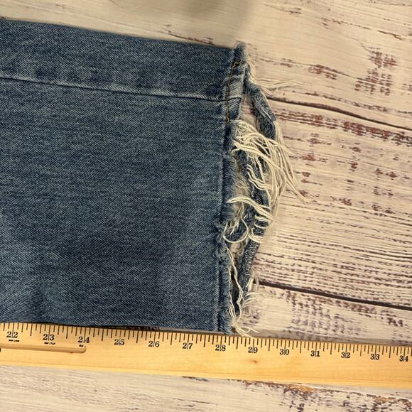 Levi’s ’94 Baggy Jeans W31 Distressed Ripped Raw Hem High Rise 100% Cotton - Picture 13 of 14